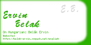 ervin belak business card